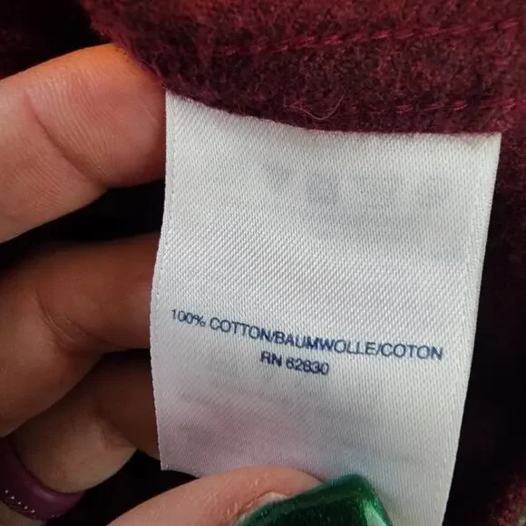 Land's End Big Casual Button Down Maroon Cotton Shirt | Men's XXL/T - Picture 12 of 15